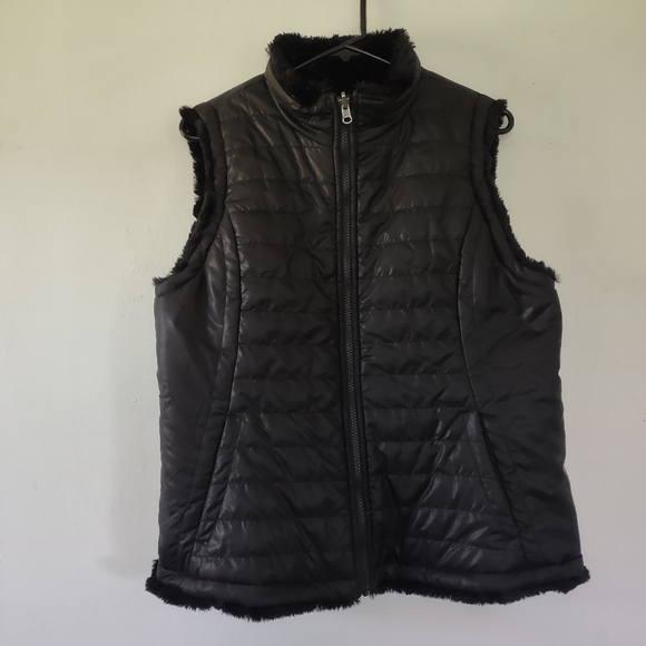 Nicole Miller Jackets & Blazers - Nicole Miller L black puffer vest reversible